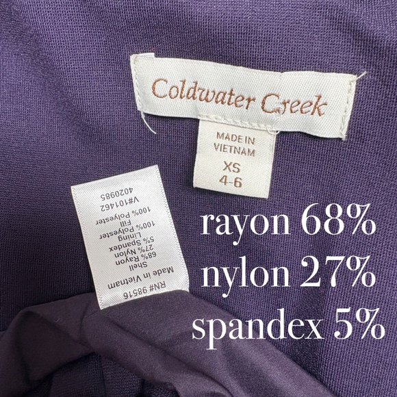 vest outdoor COLDWATER CREEK XS/S purple rayon knit blend zipz - Picture 7 of 11